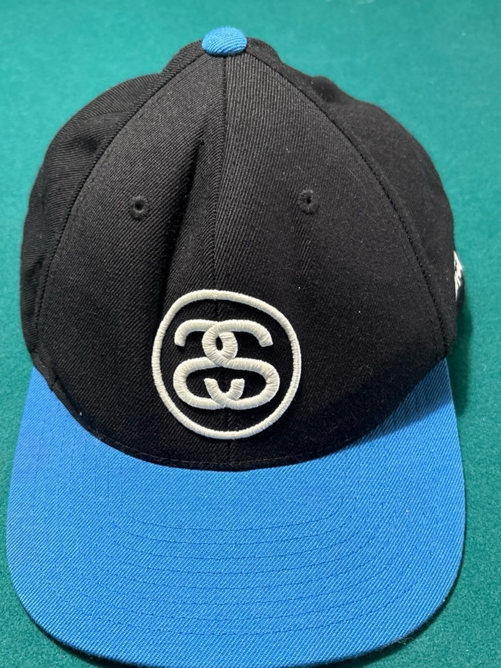 Stussy Double S Snapback with White Embroidered Logo , OS